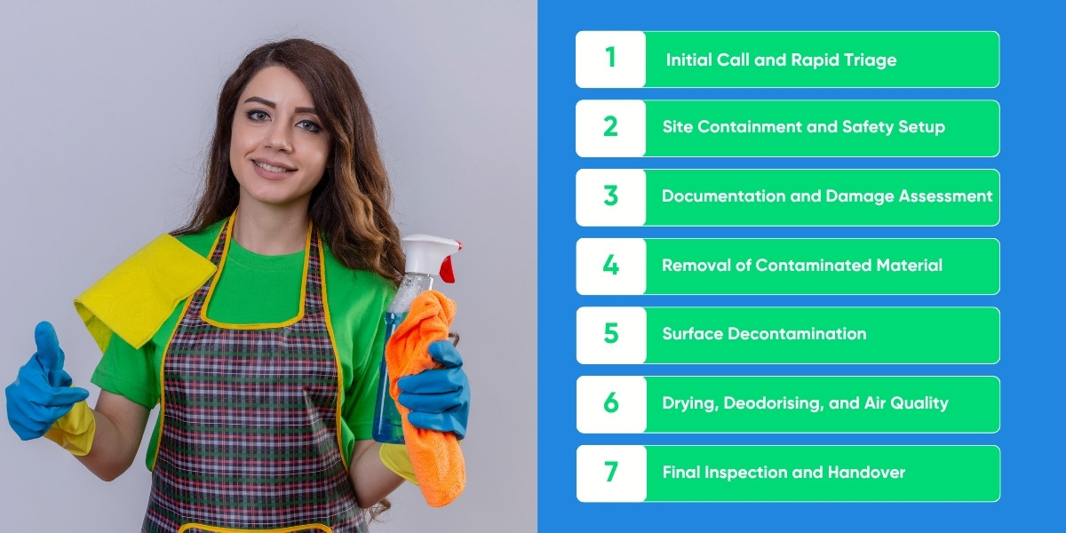 step-by-step emergency cleaning process